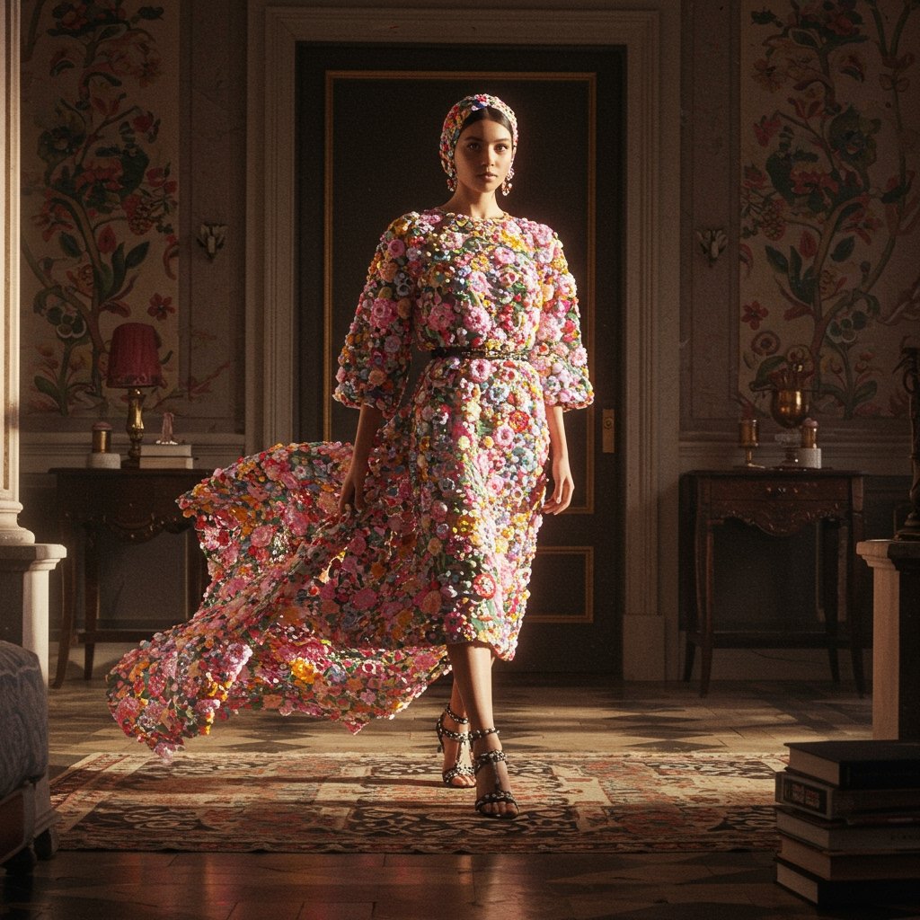 Aethel Luxury Unveils AI Inspired 'Pixel Bloom' Collection, Igniting Fashion's Digital Art Debate