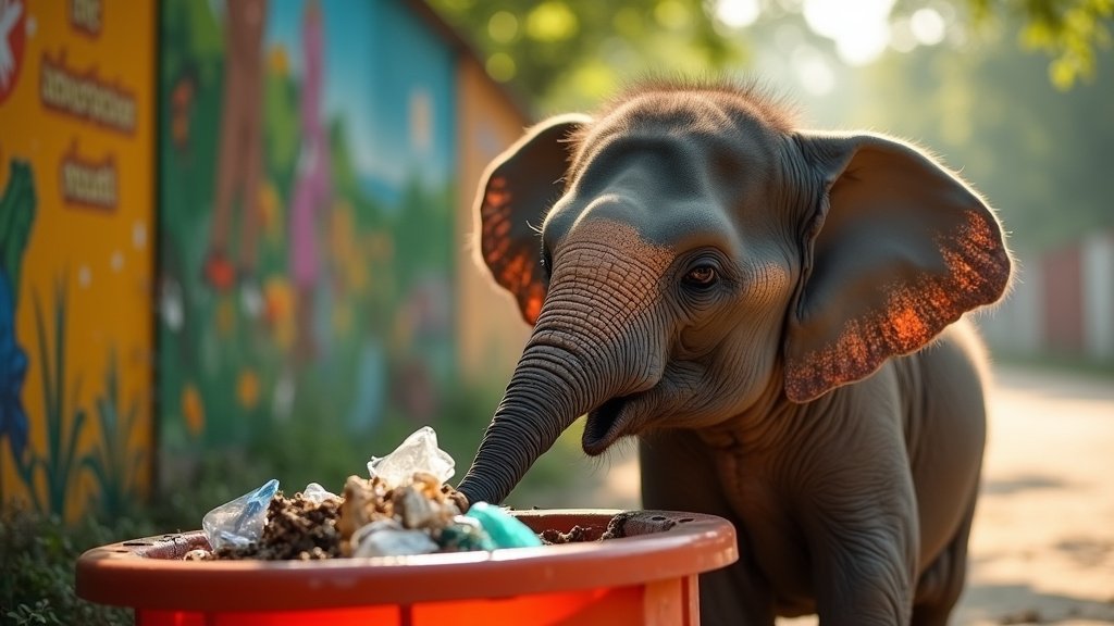 Baby Elephant's Dustbin Duty Goes Viral, Sparks Debate on Human Responsibility