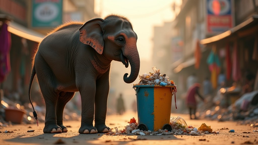 Baby Elephant's Viral Act of Cleanliness Sparks Debate on Human Littering
