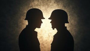 Retired Air Force members engaged in a respectful dialogue about political differences and shared patriotism.