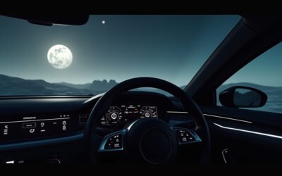 Cinematic wide-angle shot of a military convoy in a desert landscape at dusk, symbolizing geopolitical tension and U.S. troop deployment to the Middle East.
