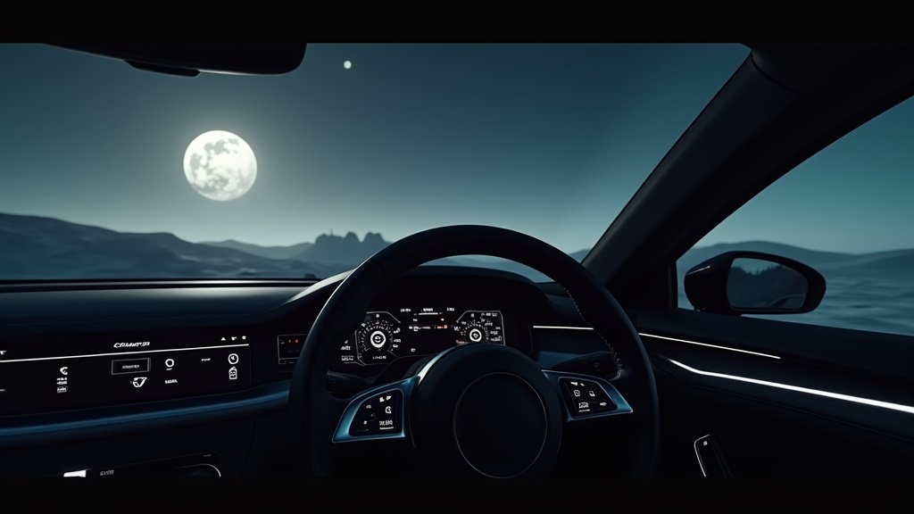 Cinematic wide-angle shot of a military convoy in a desert landscape at dusk, symbolizing geopolitical tension and U.S. troop deployment to the Middle East.